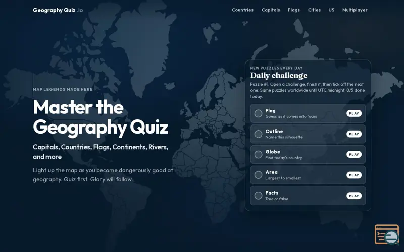 Screenshot of Master The Geography Quiz | GeographyQuiz.io
