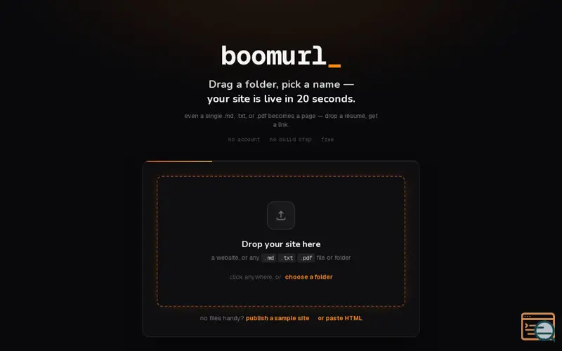 Screenshot of boomurl