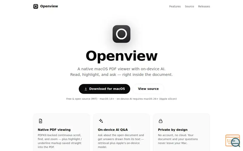 Screenshot of Openview