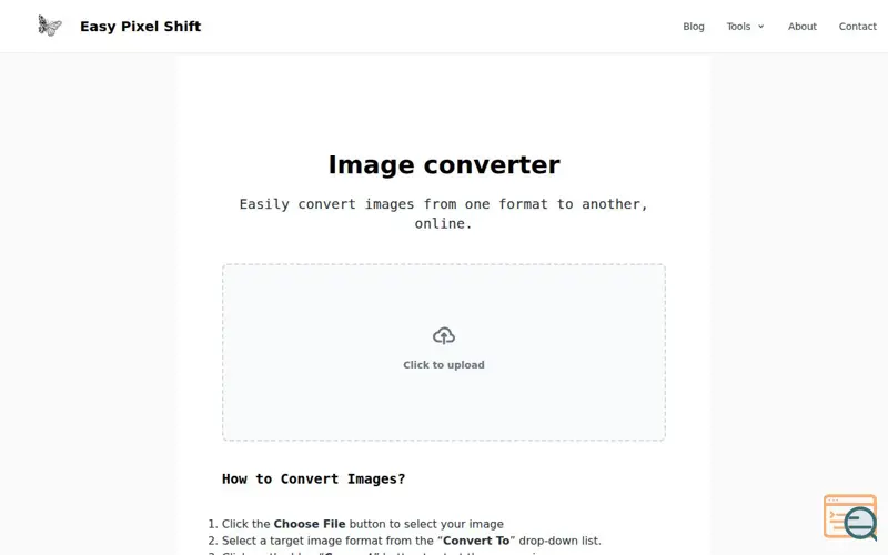 Screenshot of Online Image, file and video Converter