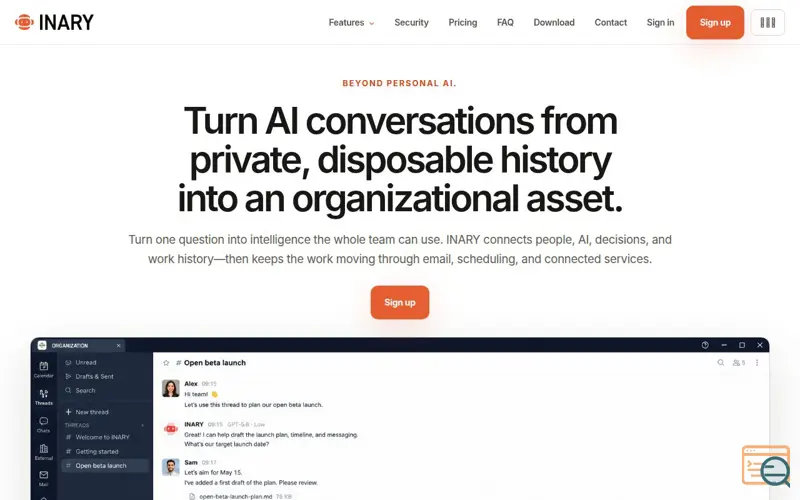 Screenshot of INARY