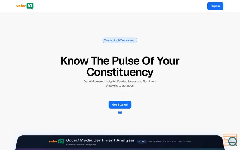 Screenshot of VoterIQ