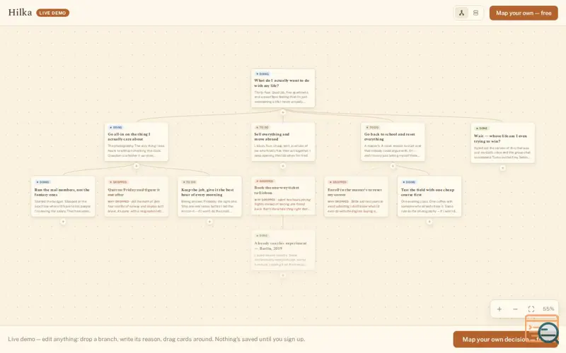 Screenshot of Hilka — Thought Chains