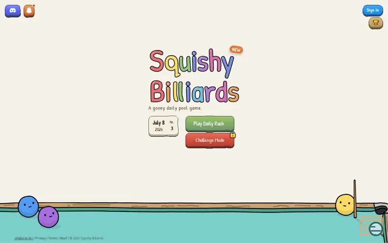 Screenshot of Squishy Billiards