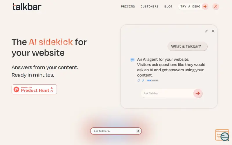Screenshot of Talkbar