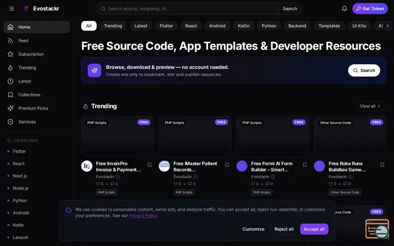 Screenshot of Evostackr
