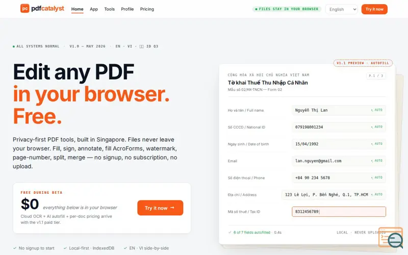 Screenshot of PDFCatalyst