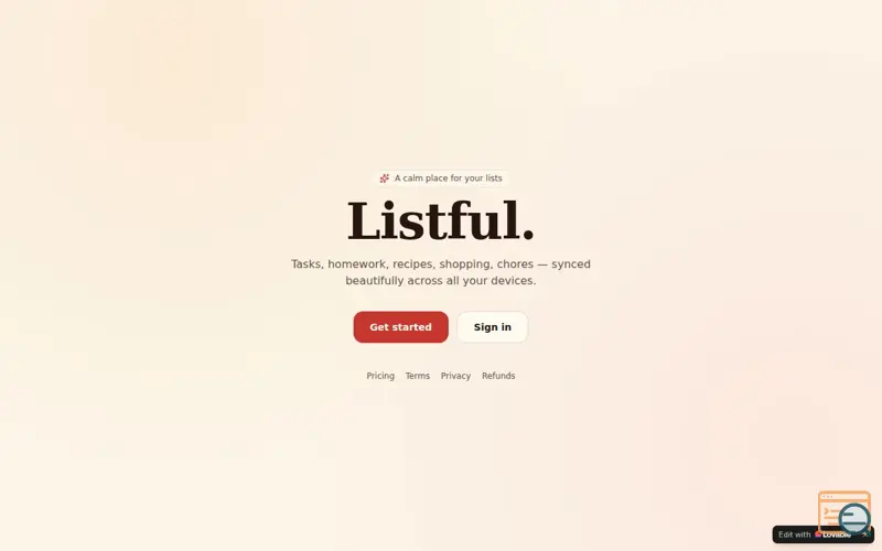 Screenshot of Listful — Organization made easy