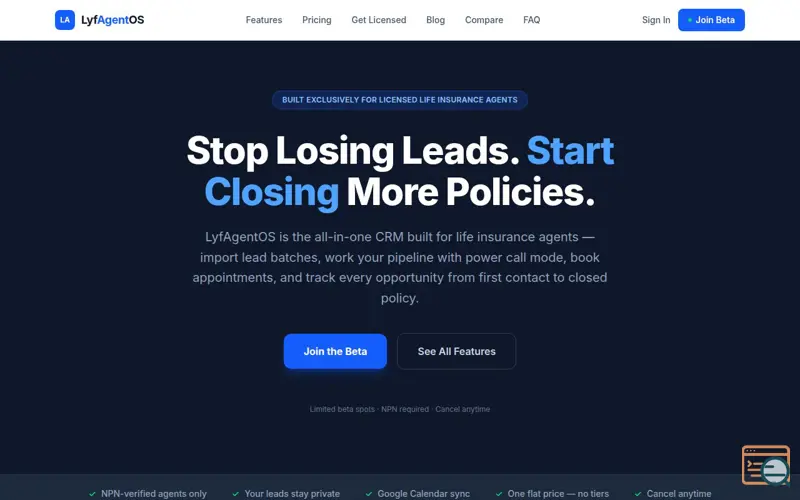 Screenshot of LyfAgentOS