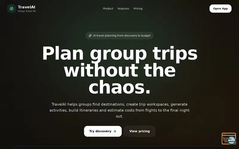 Screenshot of TravelAIOS