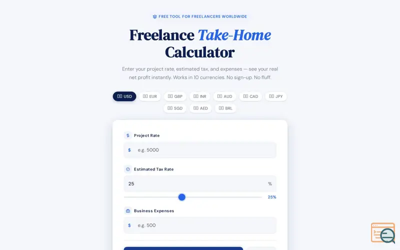 Screenshot of Freelance Take-Home