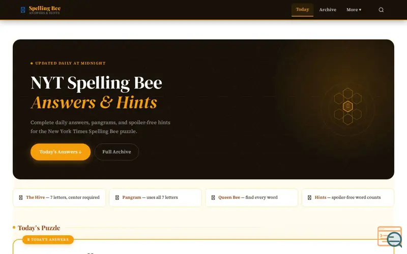Screenshot of NYT Spelling Bee Helper