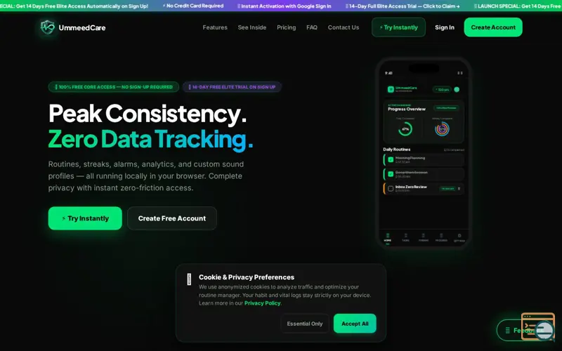 Screenshot of UmmeedCare