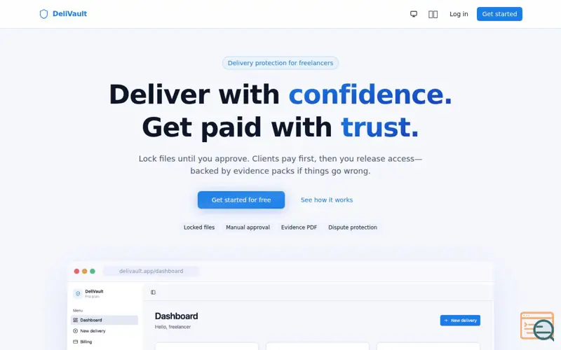 Screenshot of Delivault, a launch using Channel Talk