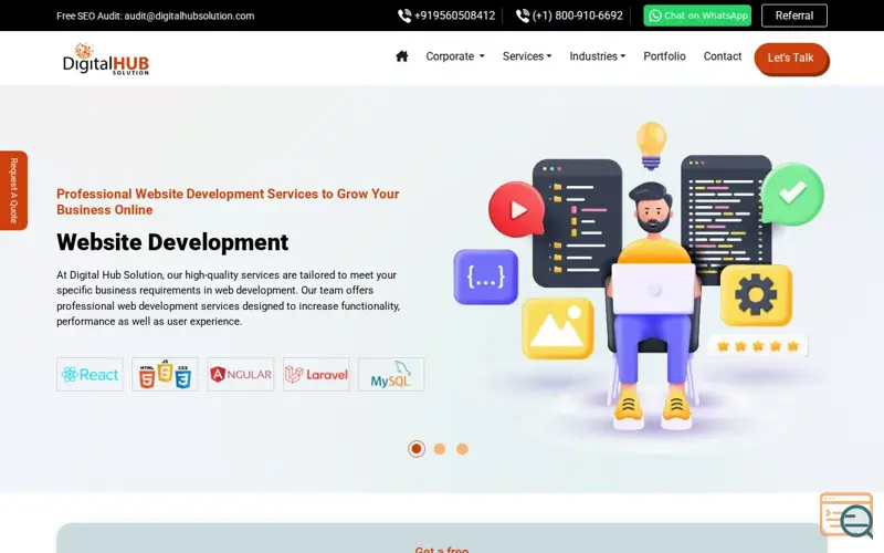 Screenshot of Digital Hub Solution