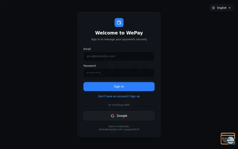 Screenshot of WePay, a launch using Design Arena