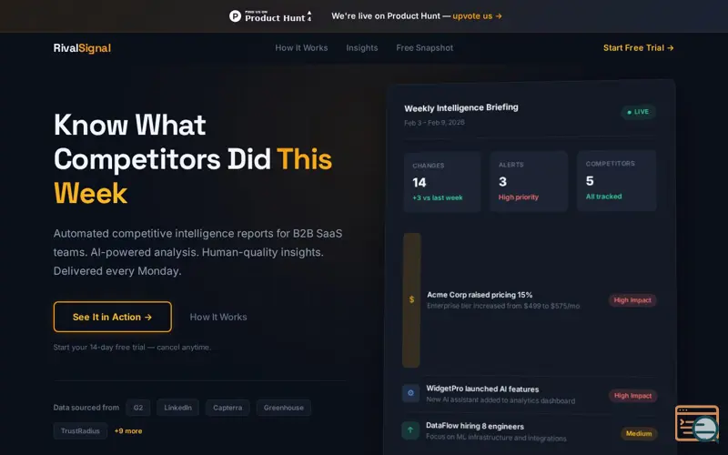 Screenshot of RivalSignal