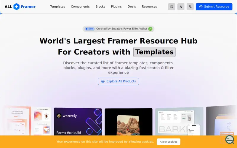 Screenshot of All Framer