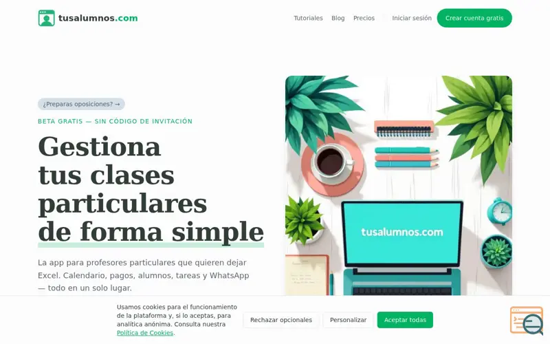 Screenshot of tusalumnos.com