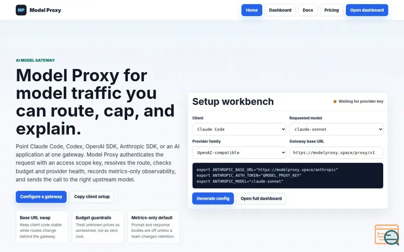 Screenshot of Model Proxy - OpenAI-Compatible AI Model Gateway