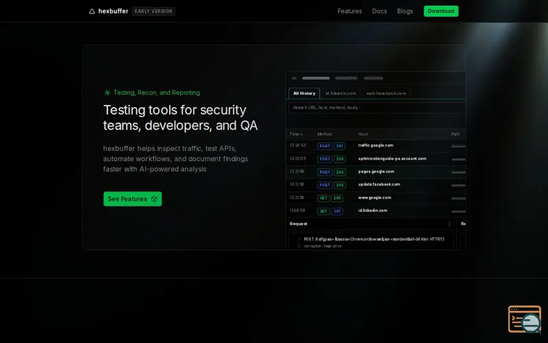 Screenshot of hexbuffer — Testing Tools