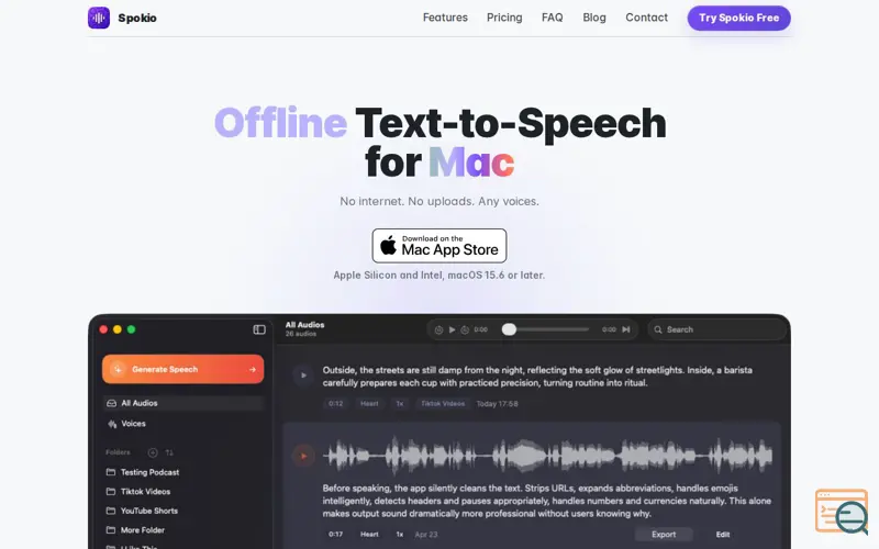 Screenshot of Spokio