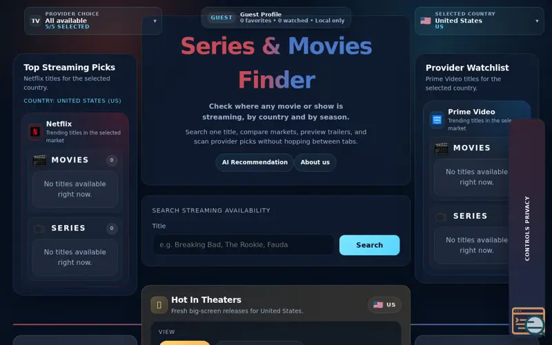 Screenshot of MovieChecker
