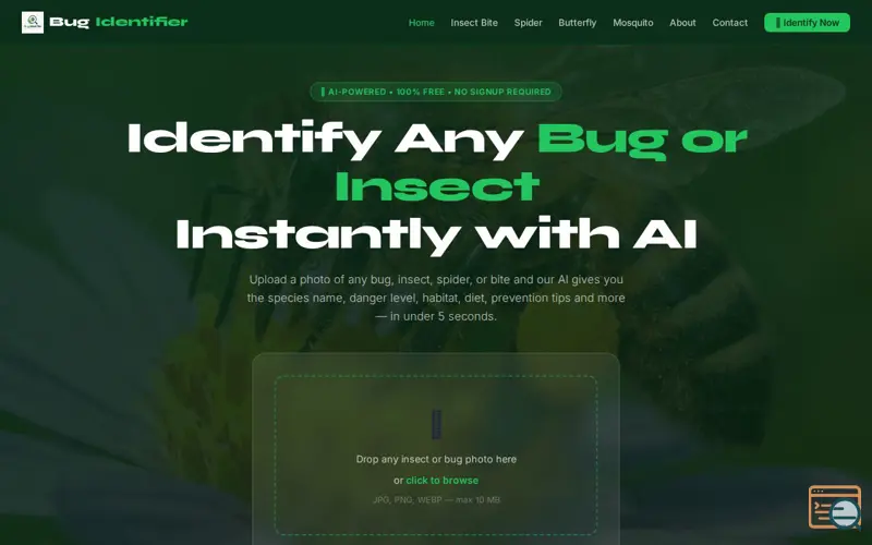 Screenshot of Bug Identifier