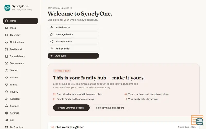 Screenshot of SynclyOne