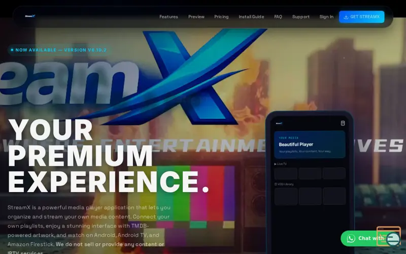Screenshot of streamx1.com