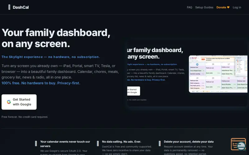 Screenshot of Dashcal