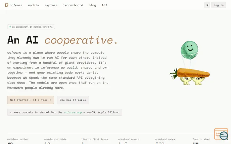 Screenshot of co/core