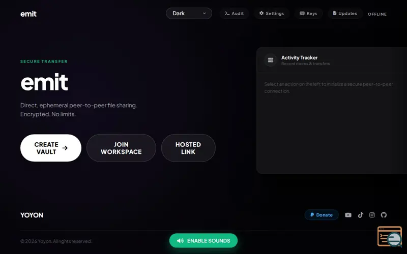 Screenshot of EmitHub