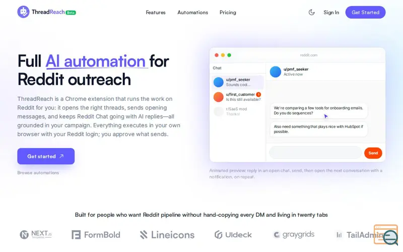 Screenshot of ThreadReach