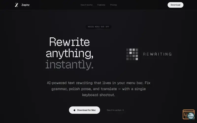 Screenshot of Zephr