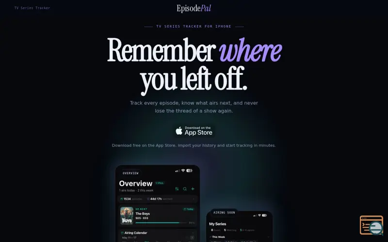 Screenshot of EpisodePal