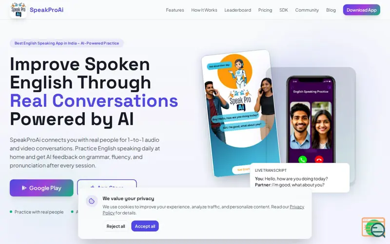 Screenshot of SpeakPro AI: AI English Speaking App
