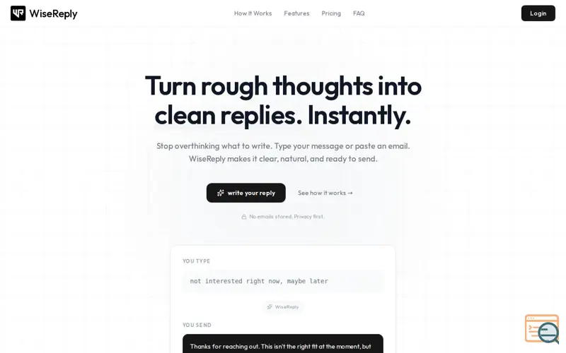 Screenshot of WiseReply