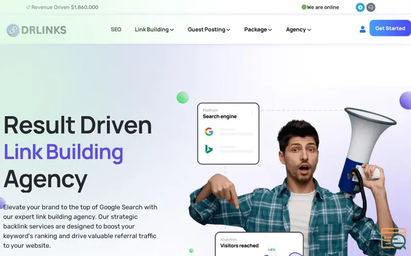 Screenshot of Drlinks Agency