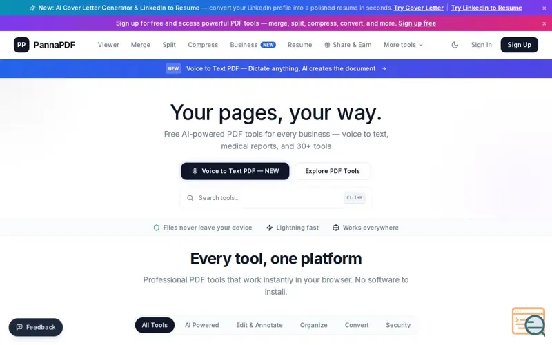 Screenshot of PannaPDF