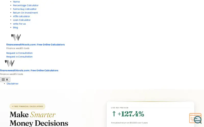 Screenshot of Free Online Calculators