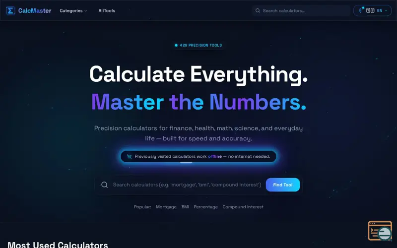 Screenshot of CalcMaster