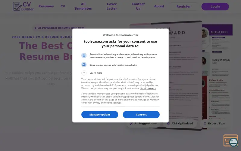 Screenshot of CV Builder