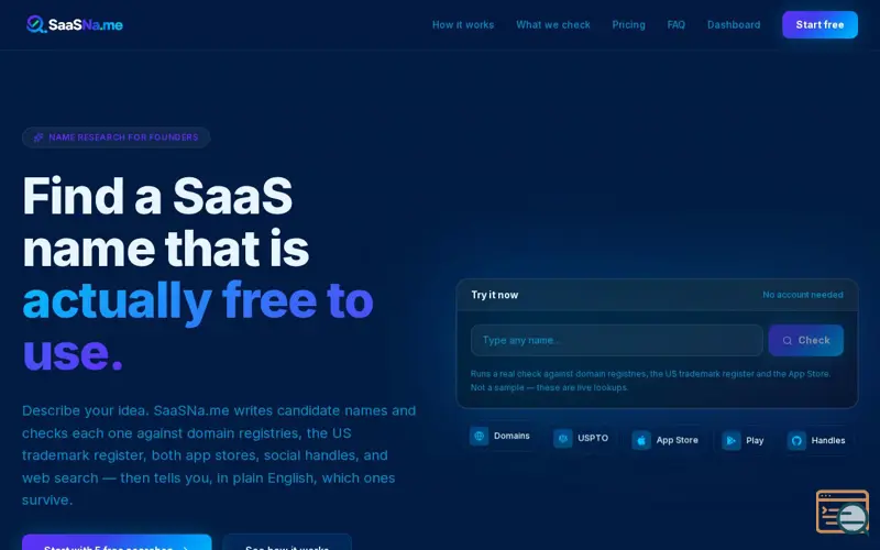 Screenshot of SaaSNa.me