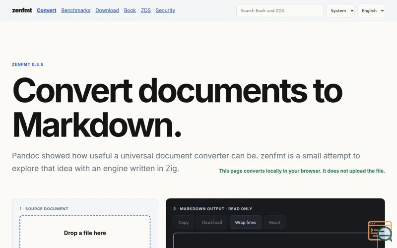 Screenshot of Convert Documents to Markdown