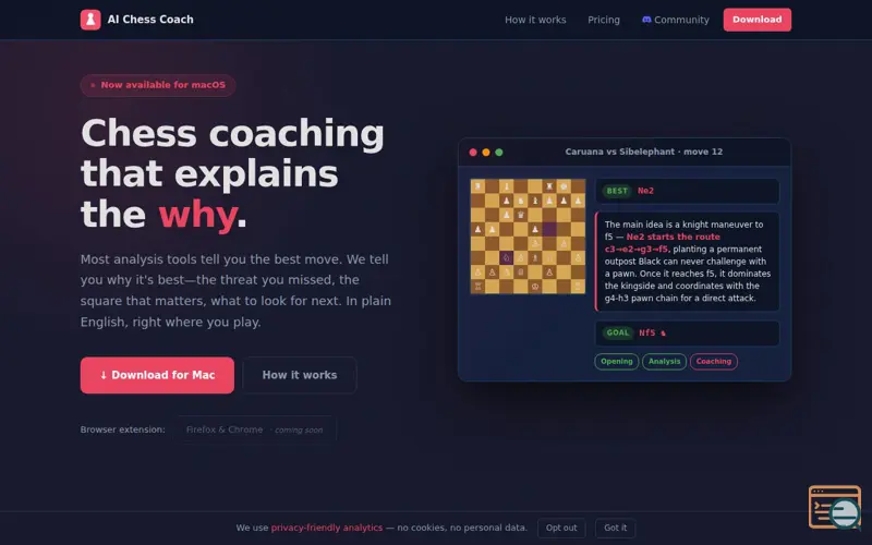 Screenshot of AI Chess Coach