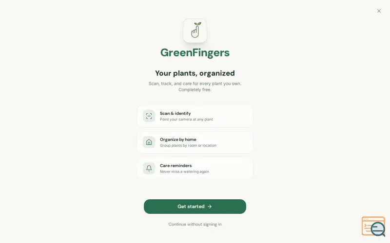 Screenshot of GreenFingers