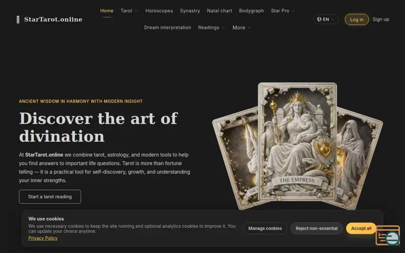 Screenshot of StarTarot.online
