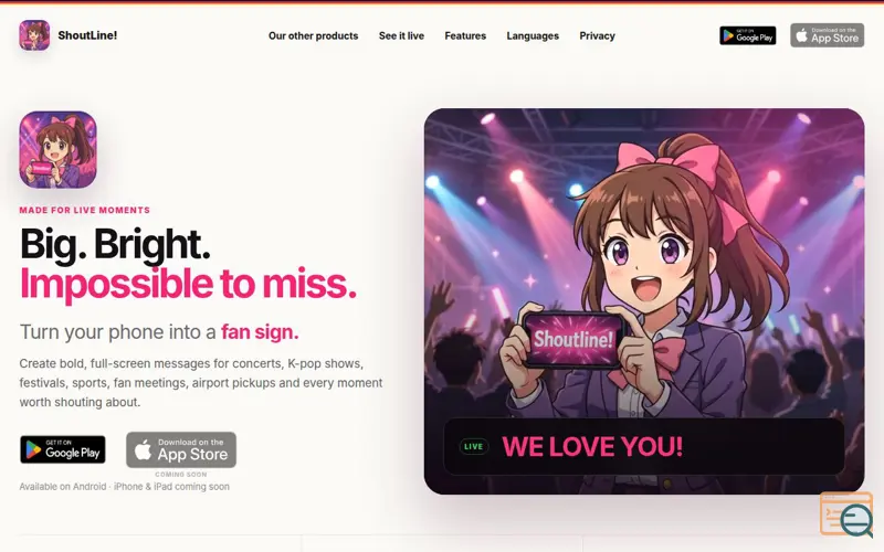 Screenshot of ShoutLine!