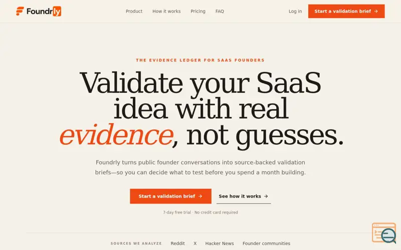 Screenshot of Foundrly